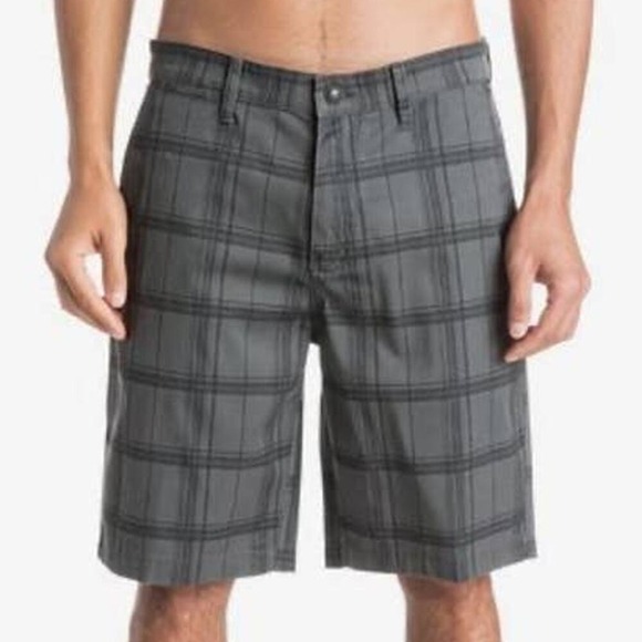 Quiksilver Other - Quiksilver Gray Plaid Hybrid Shorts